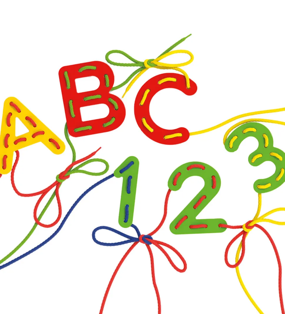 Quercetti Læringssæt - Lacing ABC+123 - Play Montessori - 2802
