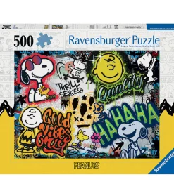 Ravensburger Puslespil - 500 Brikker - Snoopy And Friends