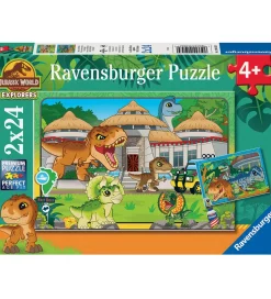 Ravensburger Puslespil - 2x24 Brikker - Jurassic World Explorers