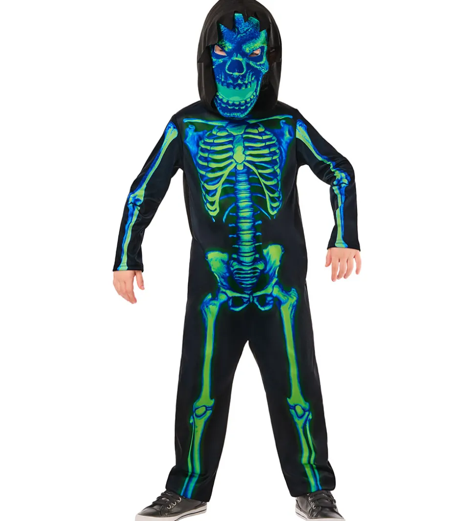 Rubies Udklædning - Neon Green Skeleton