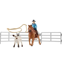 Schleich Farm World - Cowgirl Team Roping Fun