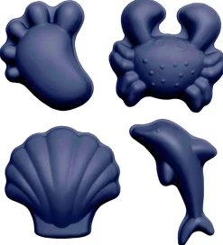 Scrunch Sandforme - 4 stk - Silikone - 6,5-10,5 cm - Blå