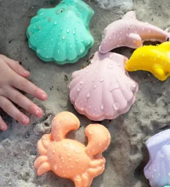 Scrunch Sandforme - 4 stk. - Silikone - 6,5-10,5 cm - Coral