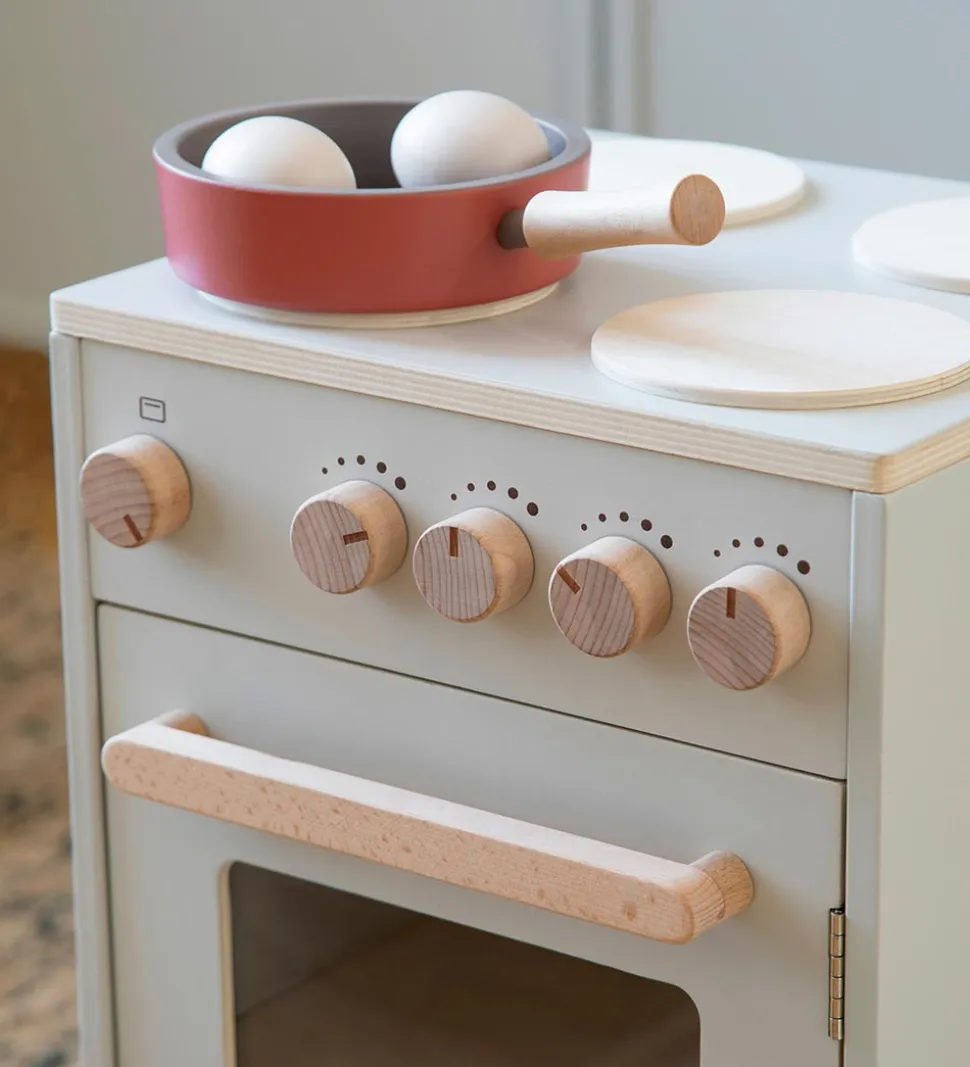 Sebra Legekøkken - Ovn & Komfur - Træ - Seabreeze Beige