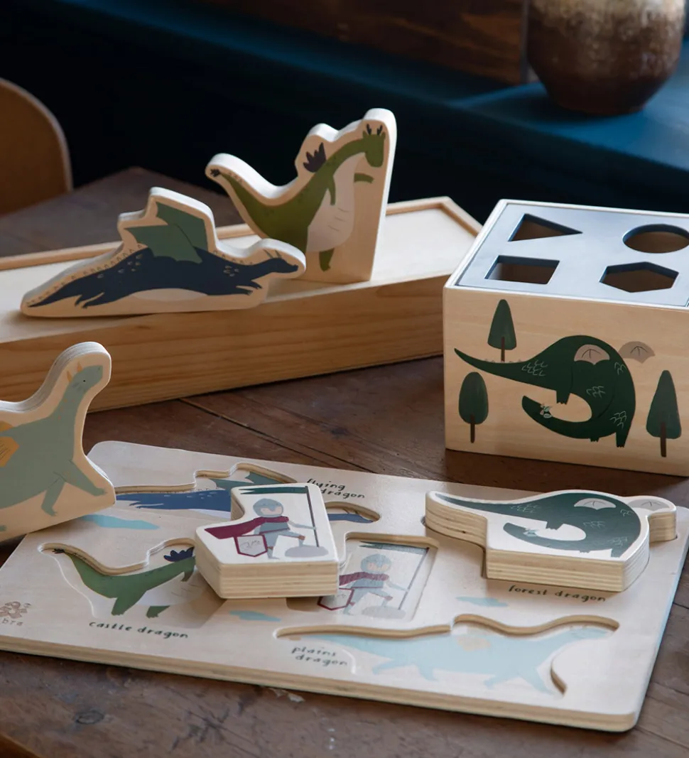 Sebra Puslespil - Træ - Dragon Tales