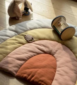 Sebra Strikket Legemadras - Regnbue - 130x85cm - Sunset Rose