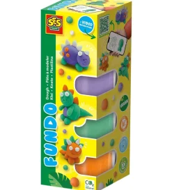 SES Creative Modellervoks - 3x90gr/1x40g - FunDo Dinosaurer