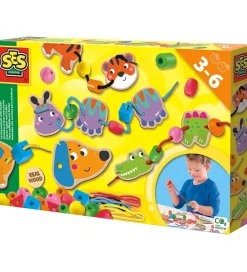 SES Creative Perler - Lav Dyr Med Snørebånd Og Perler