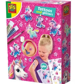 SES Creative Tatoveringer Og Glitter - Enhjørning