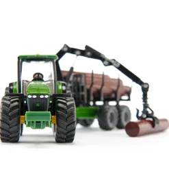 Siku Traktor m. Skovbrugstrailer - John Deere 8430 - 1:50 - Grøn