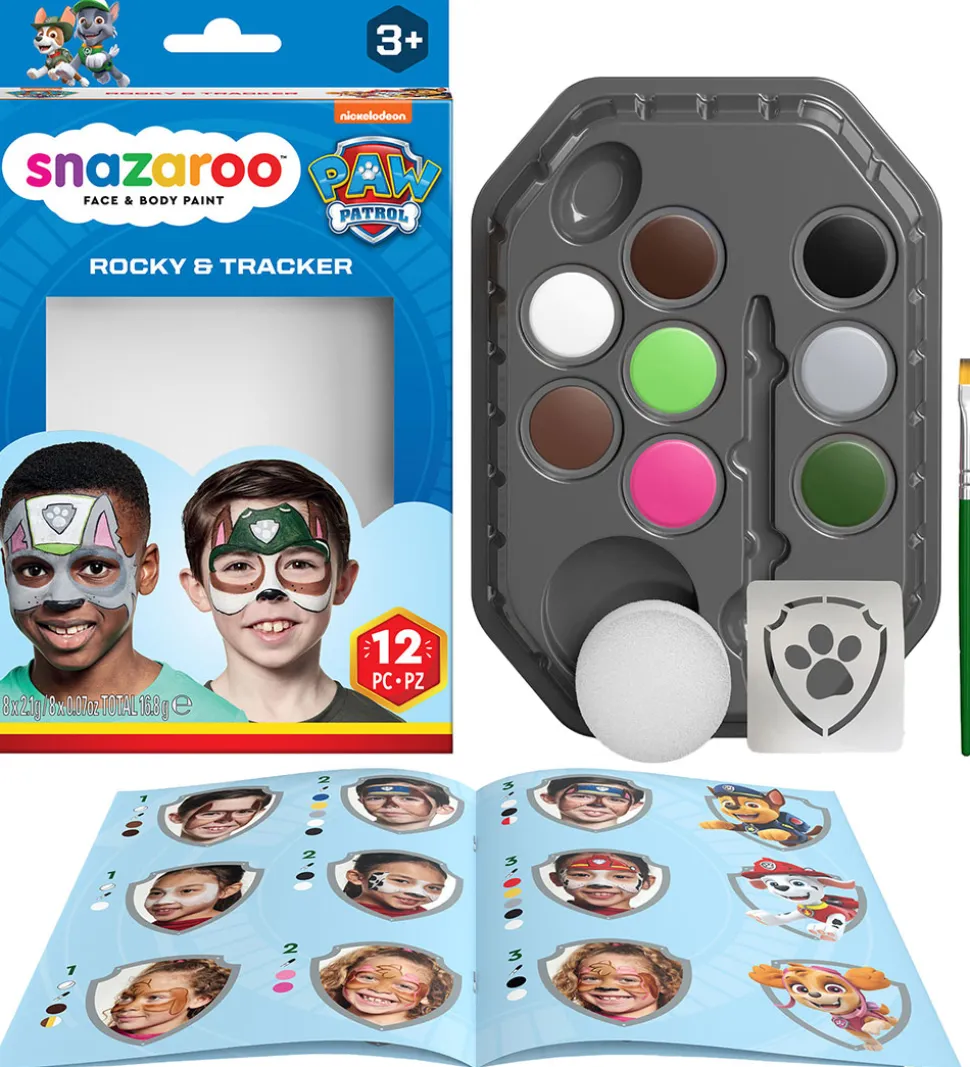 Snazaroo Ansigtsmaling - 12 Dele - Paw Patrol Rocky & Tracker