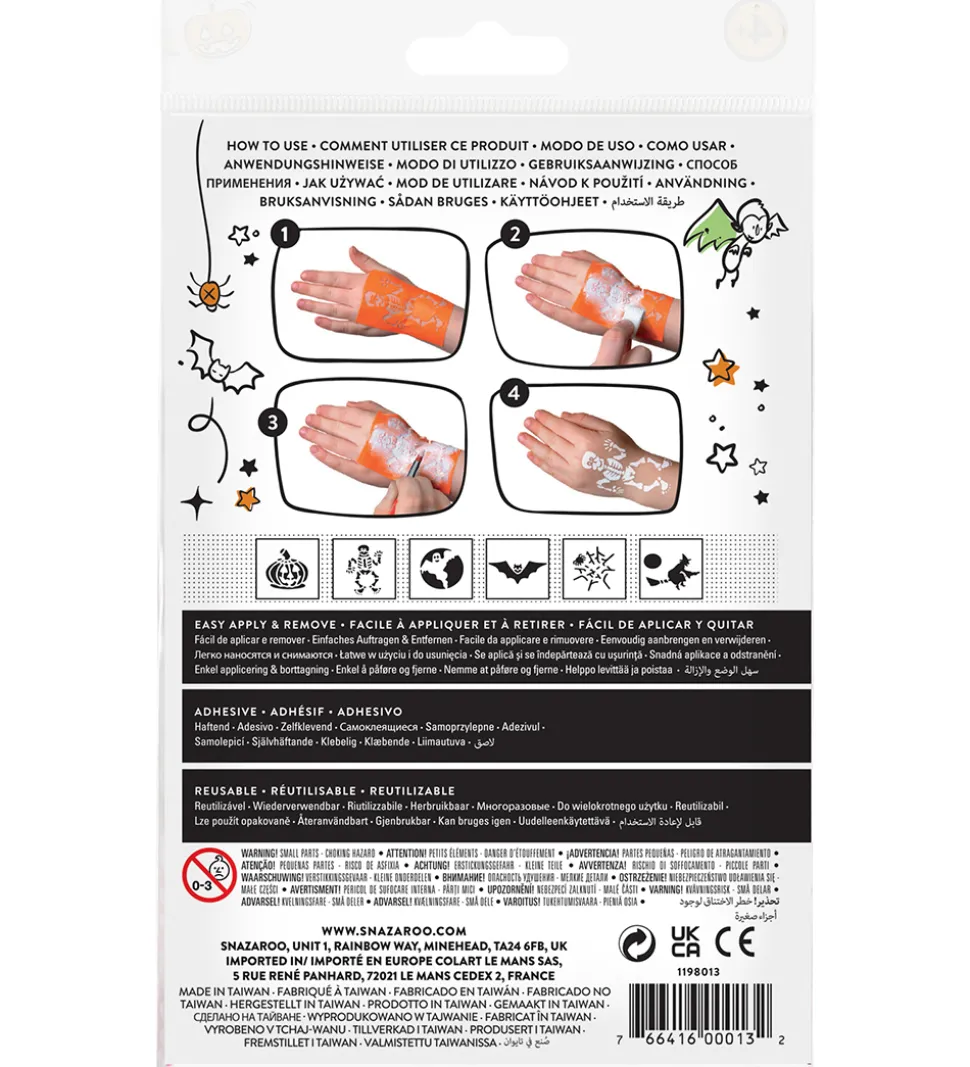 Snazaroo SKabeloner Til Tatoveringer - 6 stk - Halloween