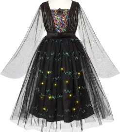 Souza Udklædning - Fe m. Lys - Agatha - Sort