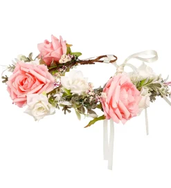 Souza Udklædning - Hårbøjle m. Blomster- Eefke - Rosa/Hvid