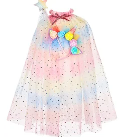 Souza Udklædning - Kappe m. Tryllestav/Horn - Unicorn - Multifar