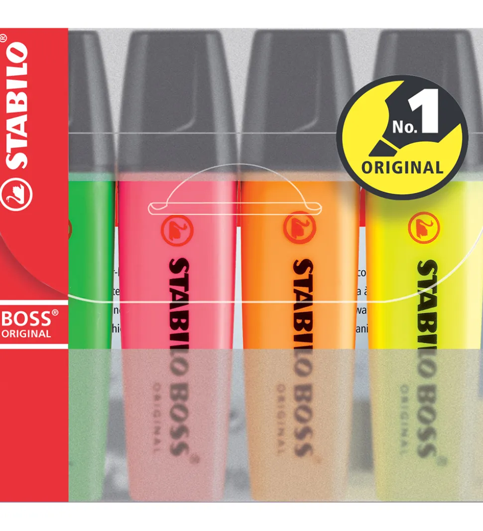 Stabilo Overstregningstuscher - Boss - 4 Stk - Multifarvet