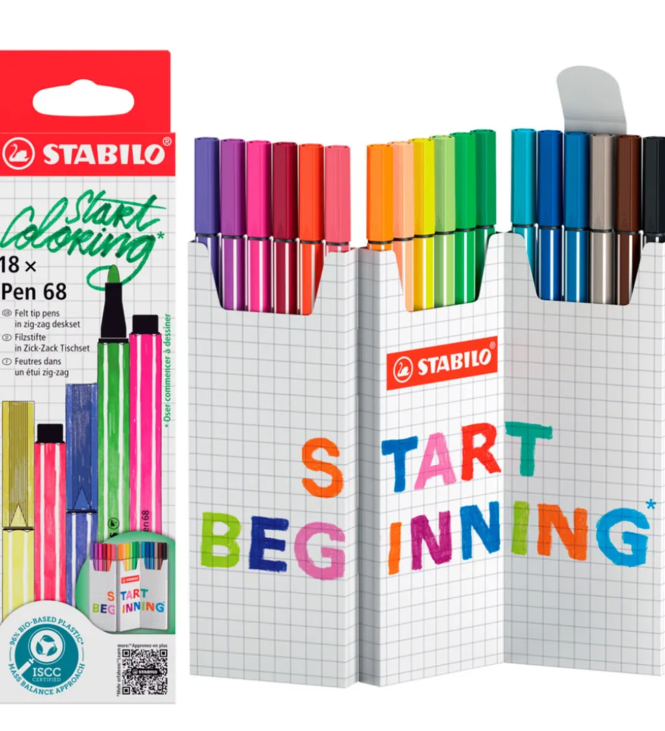 Stabilo Tuscher - Pen 68 - 18 stk. - Multifarvet
