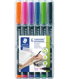 Staedtler Tuscher - 6 stk. - Lumocolor Perm - 0,6 mm