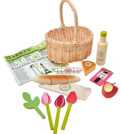 Tender Leaf Trælegetøj - Flettet Kurv Med Varer