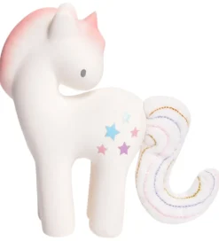 Tikiri Bidelegetøj - Naturgummi - Candyfloss Enhjørning - Hvid