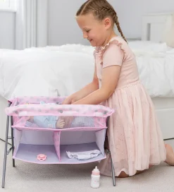 Tiny Treasures Puslebord Til Dukke - Folding Changing Table Cot