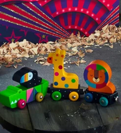 Vilac Tog - Træ - 8 Dele - Tog Med Dyr